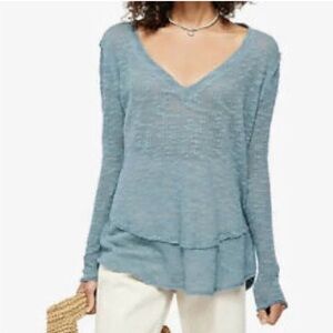 Free People / We the Free cotton Ocean Air Hacci tunic